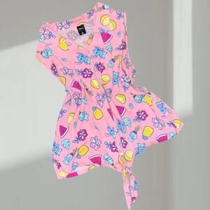 Disney Tank Top – Lilo & Stitch Tropical Button-Front Tie Hem (2XL)